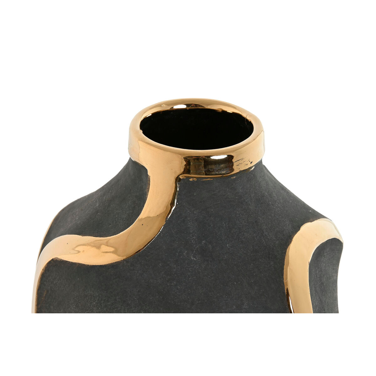 Vase Home ESPRIT Gris Doré Grès Abstrait Moderne 19 x 19 x 45 cm