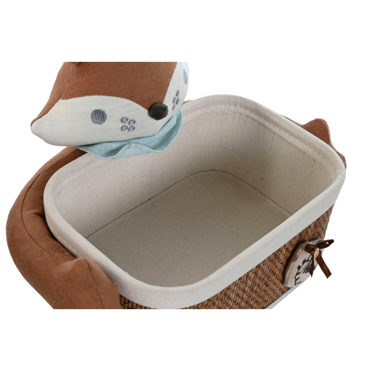 Set de basket Home ESPRIT Bleu Marron 43 x 33 x 32,5 cm 2 Pièces