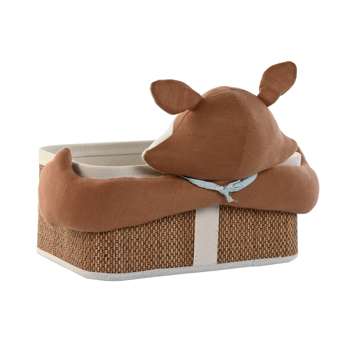 Set de basket Home ESPRIT Bleu Marron 43 x 33 x 32,5 cm 2 Pièces