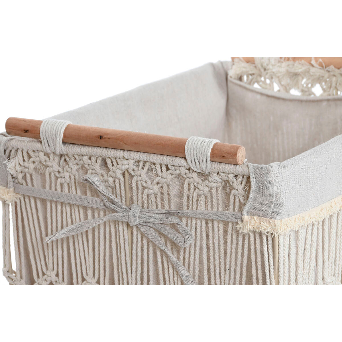 Panier à linge Home ESPRIT Blanc Naturel Métal Shabby Chic 42 x 32 x 51 cm 5 Pièces