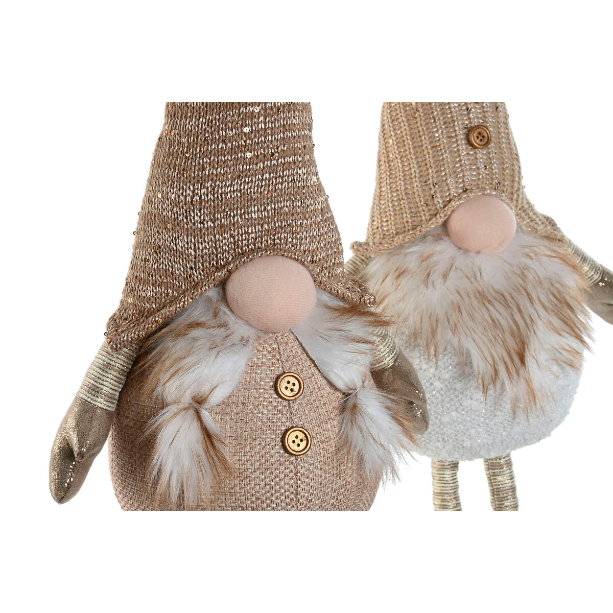 Décorations de Noël Home ESPRIT Blanc Beige Gnome 30 x 20 x 58 cm (2 Unités)