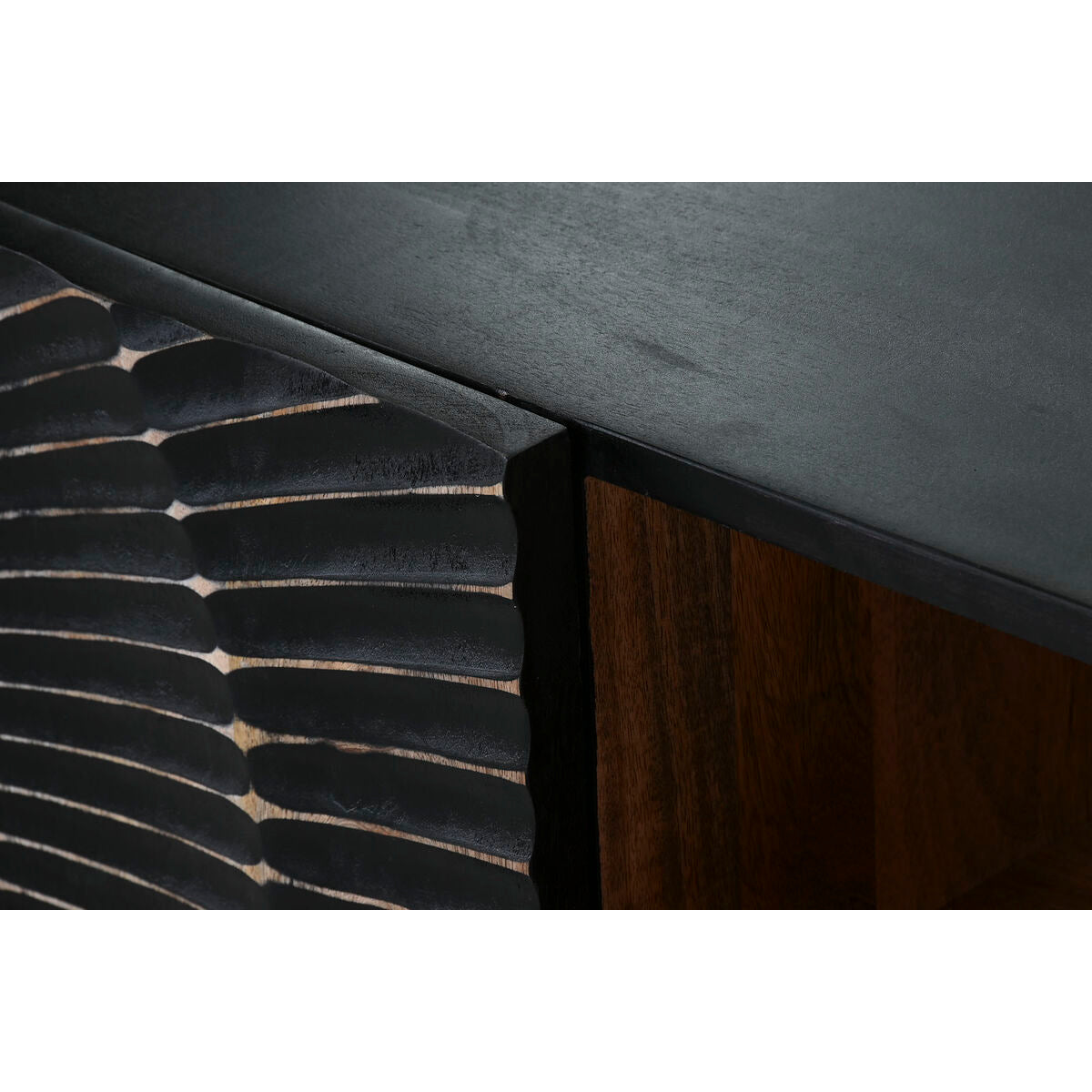 Meubles de télévision Home ESPRIT Noir Métal Bois de manguier 160 x 40 x 50 cm