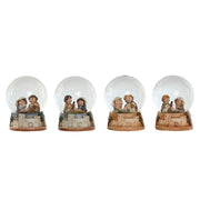 Crèche de Noël Home ESPRIT Multicouleur Résine Aluminium Verre 8 x 8 x 10 cm (4 Unités)