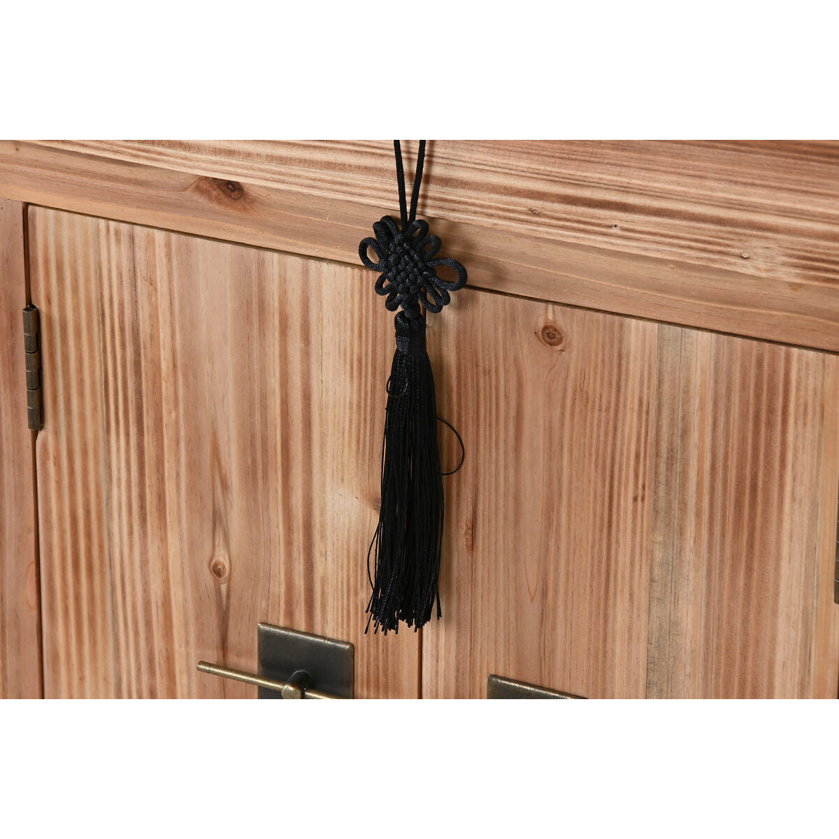 Table de Nuit Home ESPRIT Noir Naturel Bois d'épicéa Bois MDF 45 x 34 x 66 cm