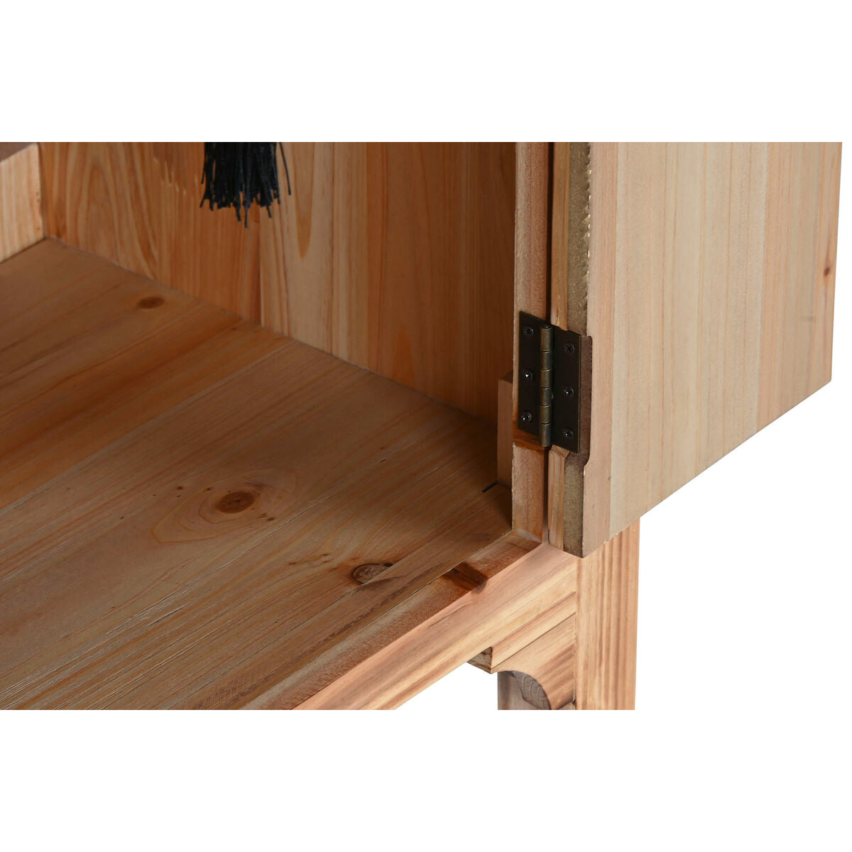 Table de Nuit Home ESPRIT Noir Naturel Bois d'épicéa Bois MDF 45 x 34 x 66 cm