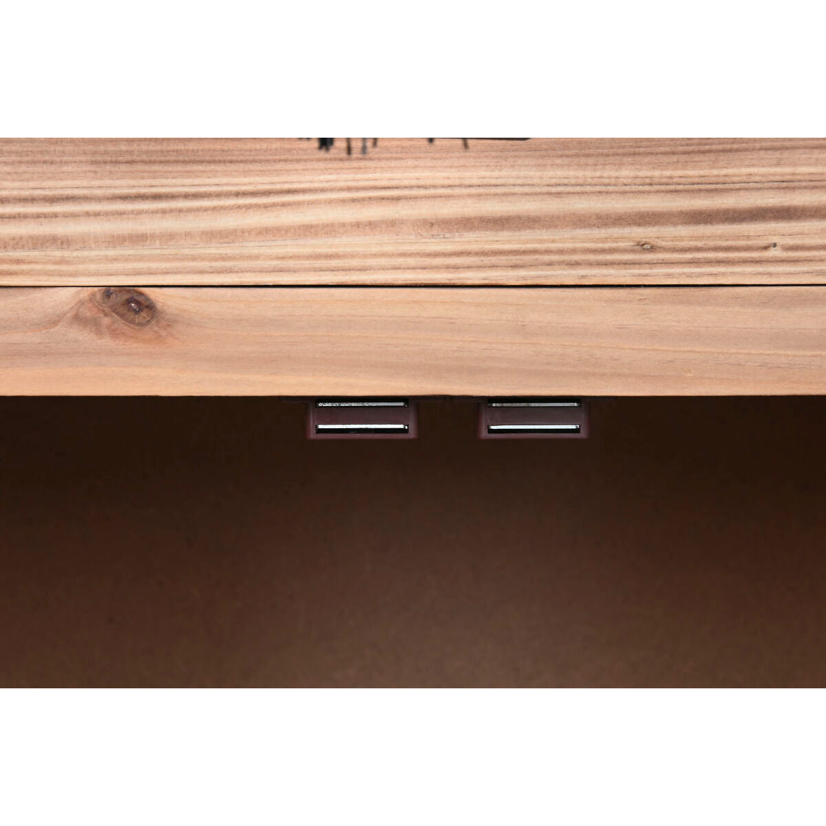 Table de Nuit Home ESPRIT Noir Naturel Bois d'épicéa Bois MDF 45 x 34 x 66 cm