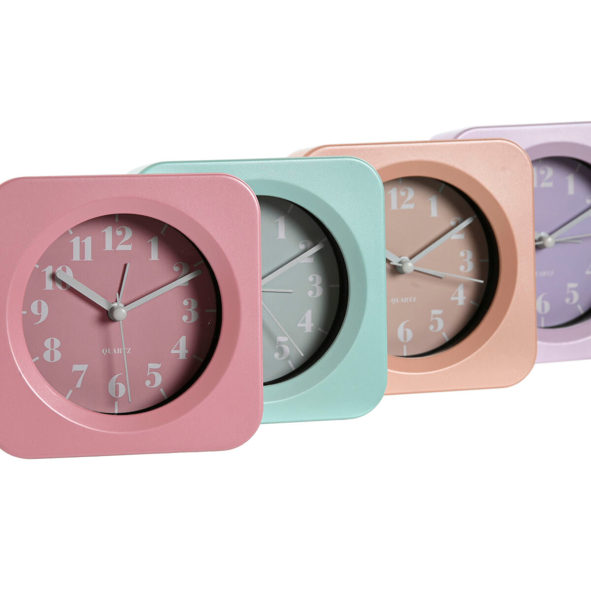Horloge de table Home ESPRIT Vert Rose Corail Lila (4 Unités)