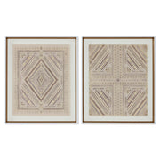 Toile Home ESPRIT Blanc Naturel Boho 50 x 3,8 x 60 cm (2 Unités)