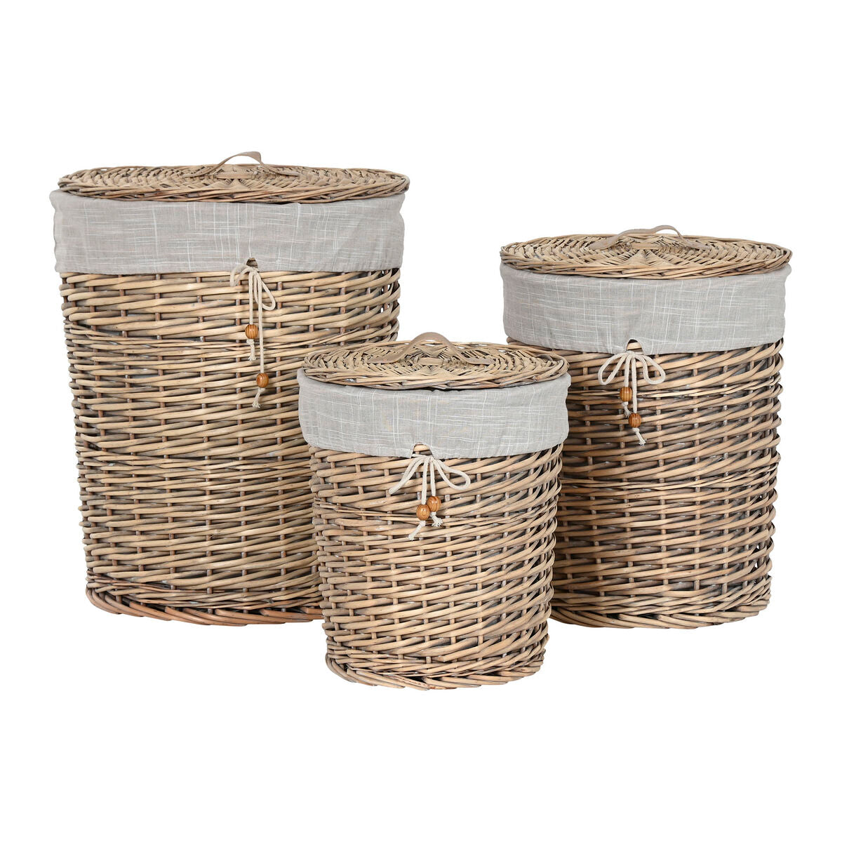 Lot de paniers Home ESPRIT Beige Naturel osier 45 x 45 x 55 cm 3 Pièces