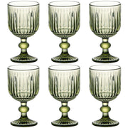 Set de Verres Home ESPRIT Vert Verre 8 x 8 x 14,5 cm (6 Unités)