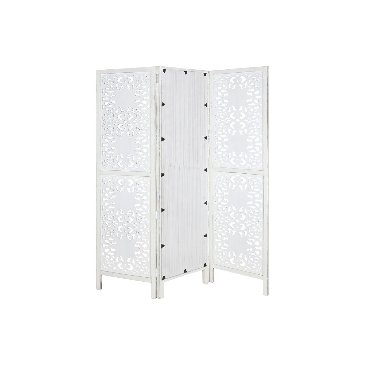 Paravent Home ESPRIT Blanc Bois de manguier Miroir 152 x 2 x 182 cm