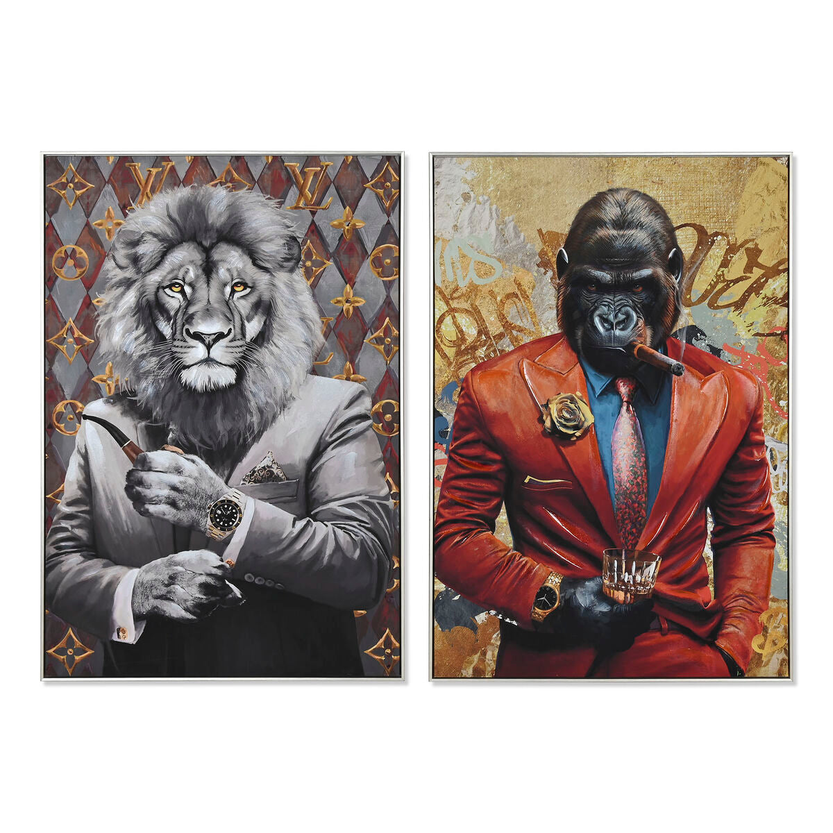 Toile Home ESPRIT Gentleman 80 x 3,5 x 120 cm 82,5 x 3,5 x 122,5 cm (2 Unités)