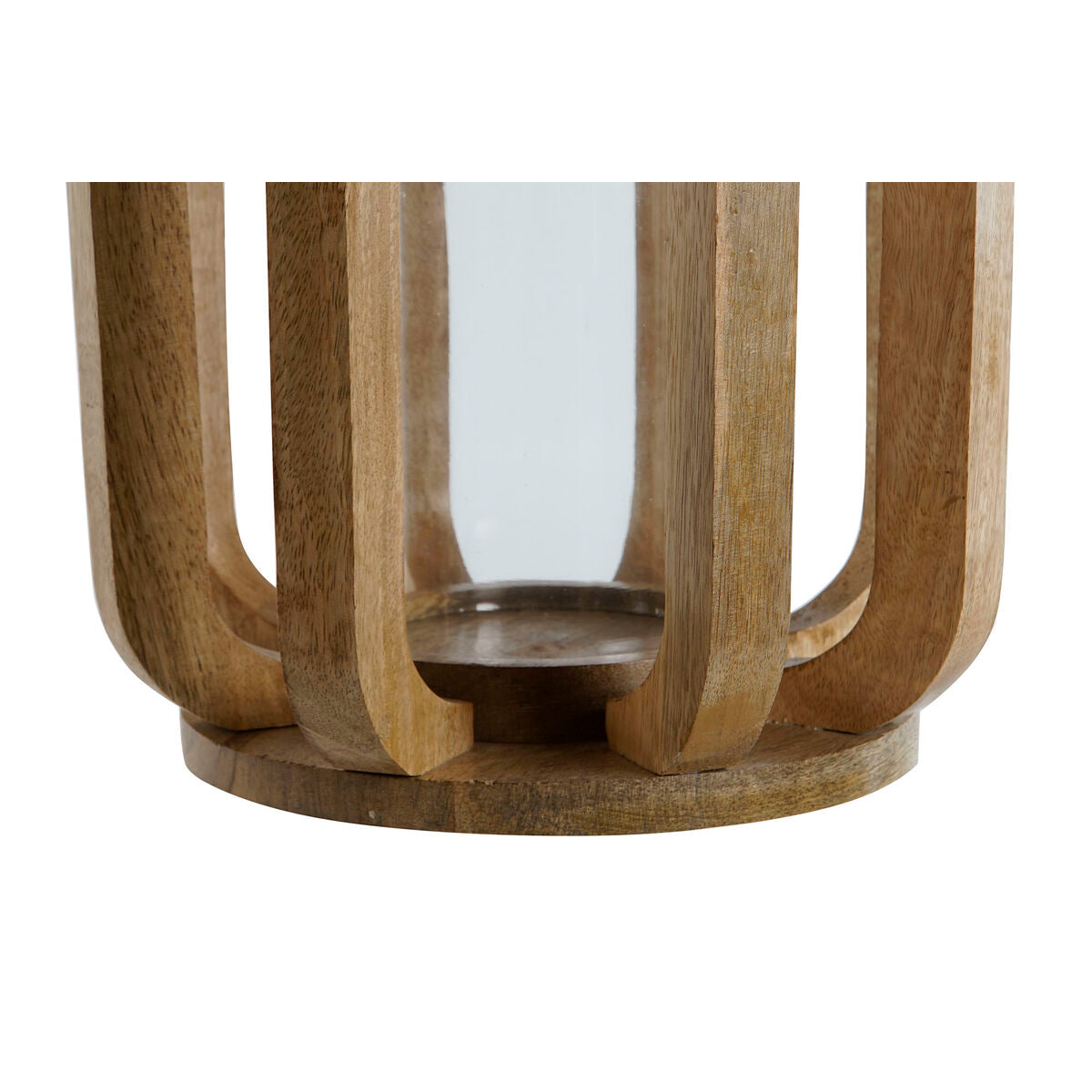 Bougeoir Home ESPRIT Naturel Verre Bois de manguier 25 x 25 x 35 cm