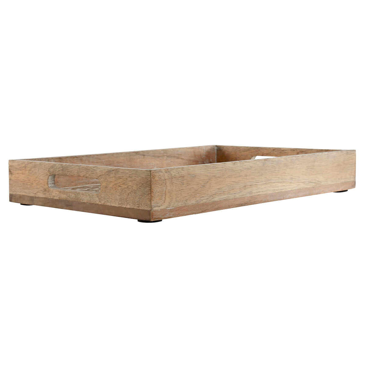 Jeux de plateaux Home ESPRIT Blanc Naturel Bois de manguier Bois MDF 44 x 29 x 5 cm (2 Unités)