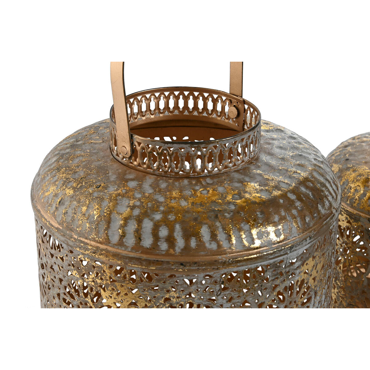 Ensemble de bougeoirs Home ESPRIT Doré Métal 24 x 24 x 32 cm