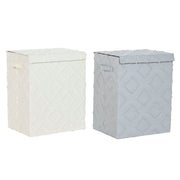 Boîte de rangement avec couvercle Home ESPRIT Gris Crème 40 x 30 x 50 cm (2 Unités)