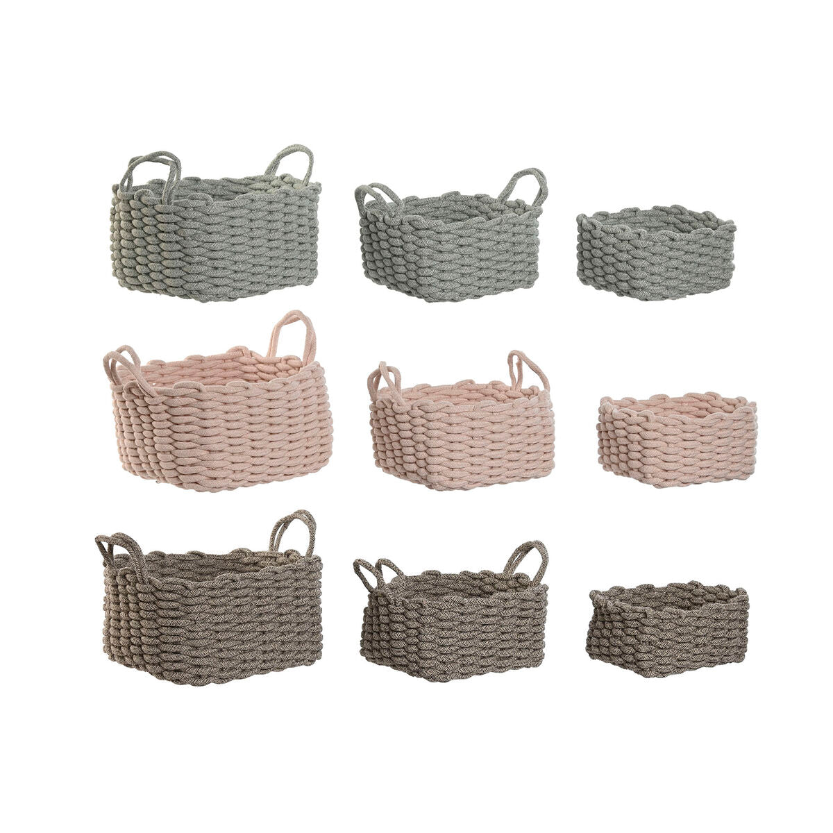 Set de basket Home ESPRIT Corde 28 x 28 x 18 cm