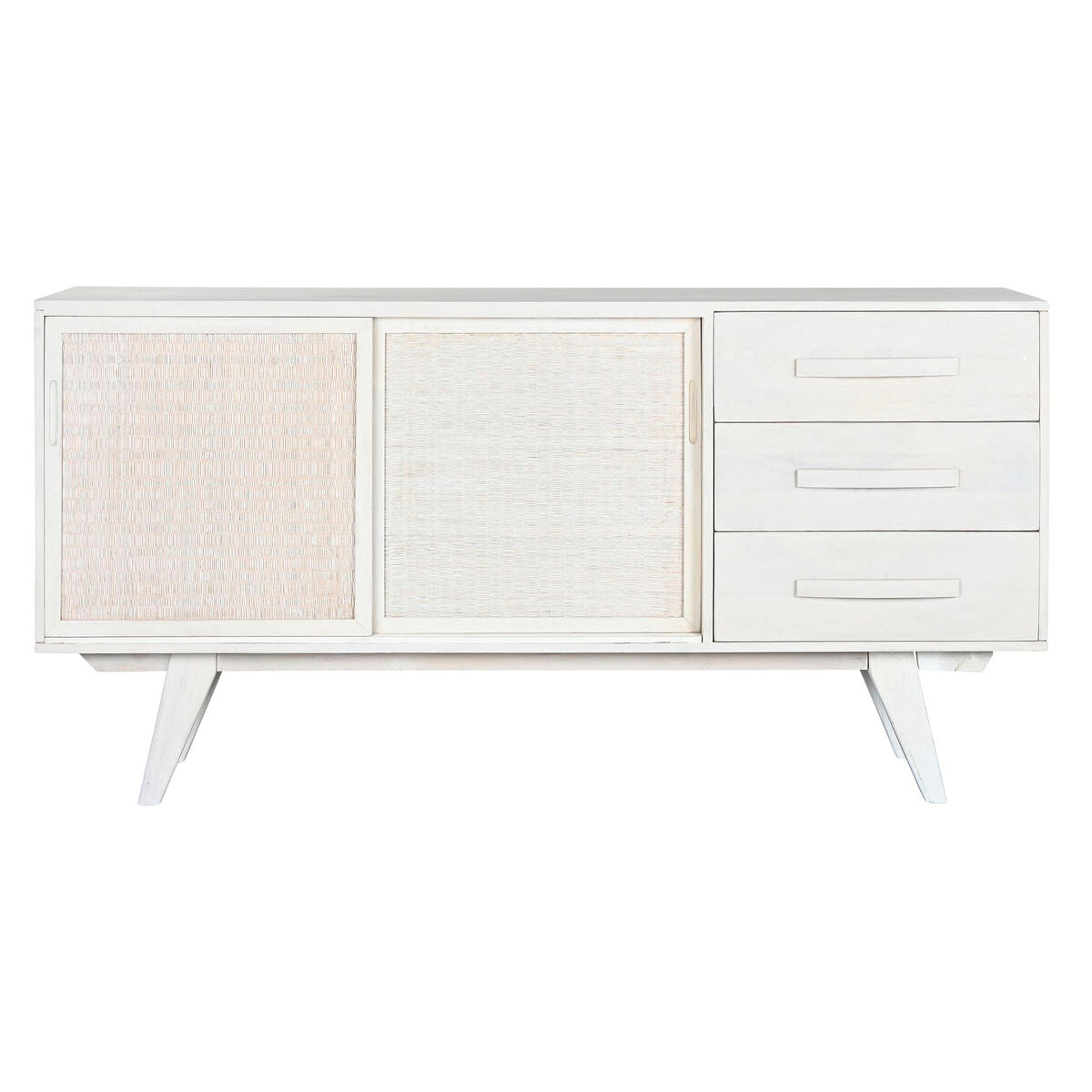 Buffet Home ESPRIT Blanc Rotin Bois de manguier 155 x 40 x 80 cm