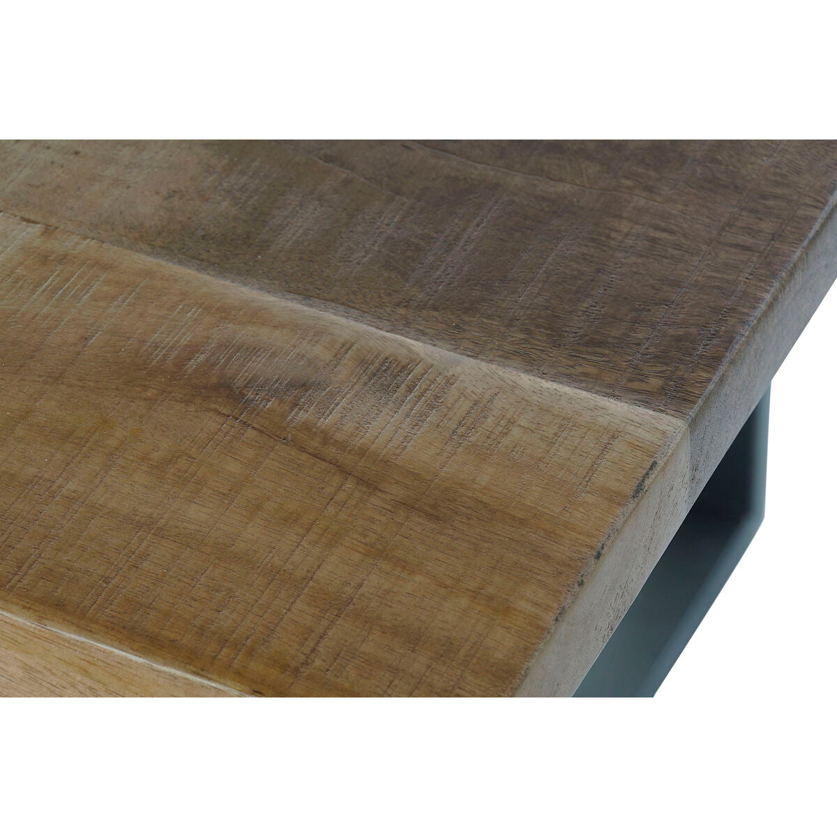 Table de Salle à Manger Home ESPRIT Noir Naturel Métal Bois de manguier 200 x 100 x 76 cm