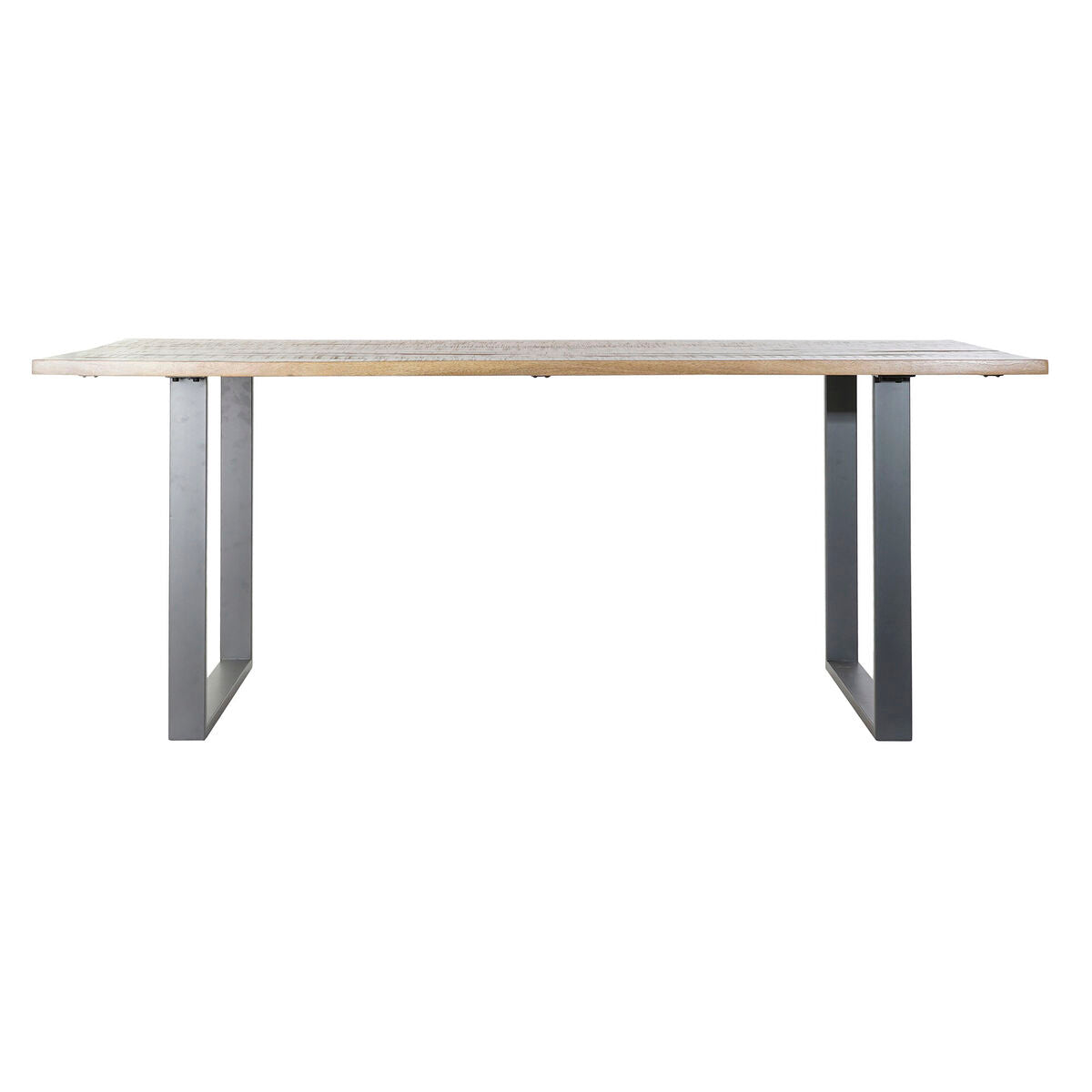 Table de Salle à Manger Home ESPRIT Noir Naturel Métal Bois de manguier 200 x 100 x 76 cm