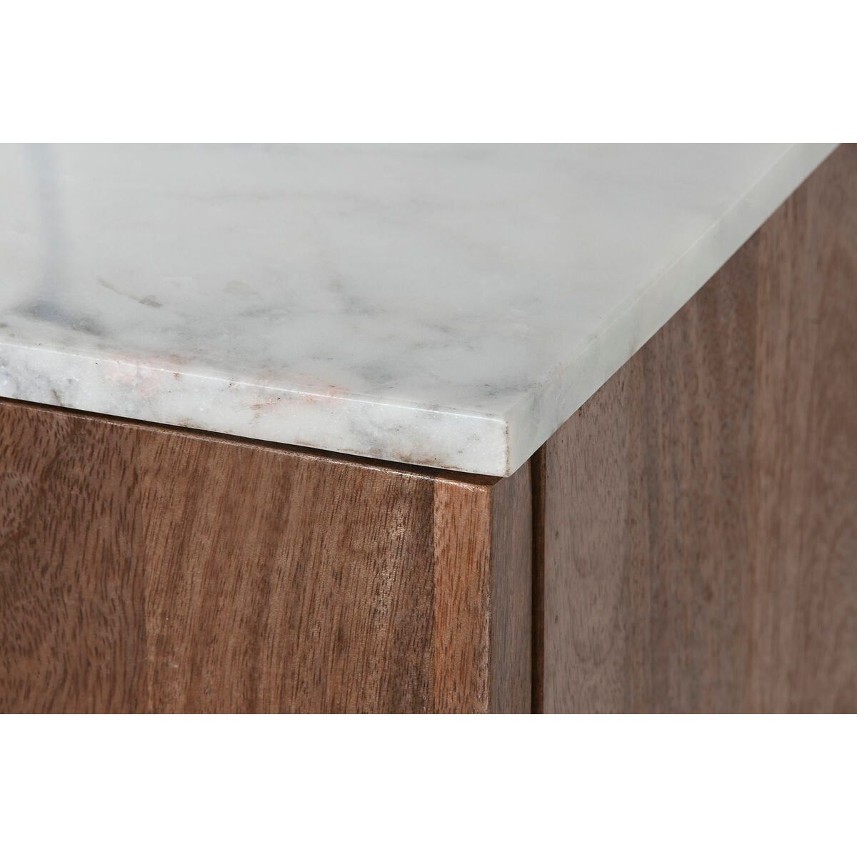 Buffet Home ESPRIT Blanc Marron Marbre Bois de manguier 162,5 x 47 x 76 cm