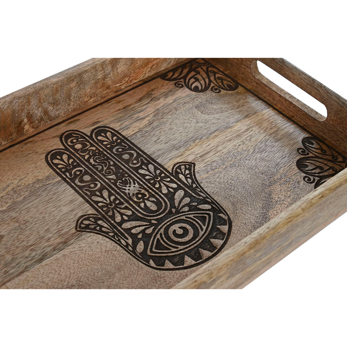 Jeux de plateaux Home ESPRIT Naturel Bois de manguier 43,5 x 27 x 5,5 cm (2 Unités)