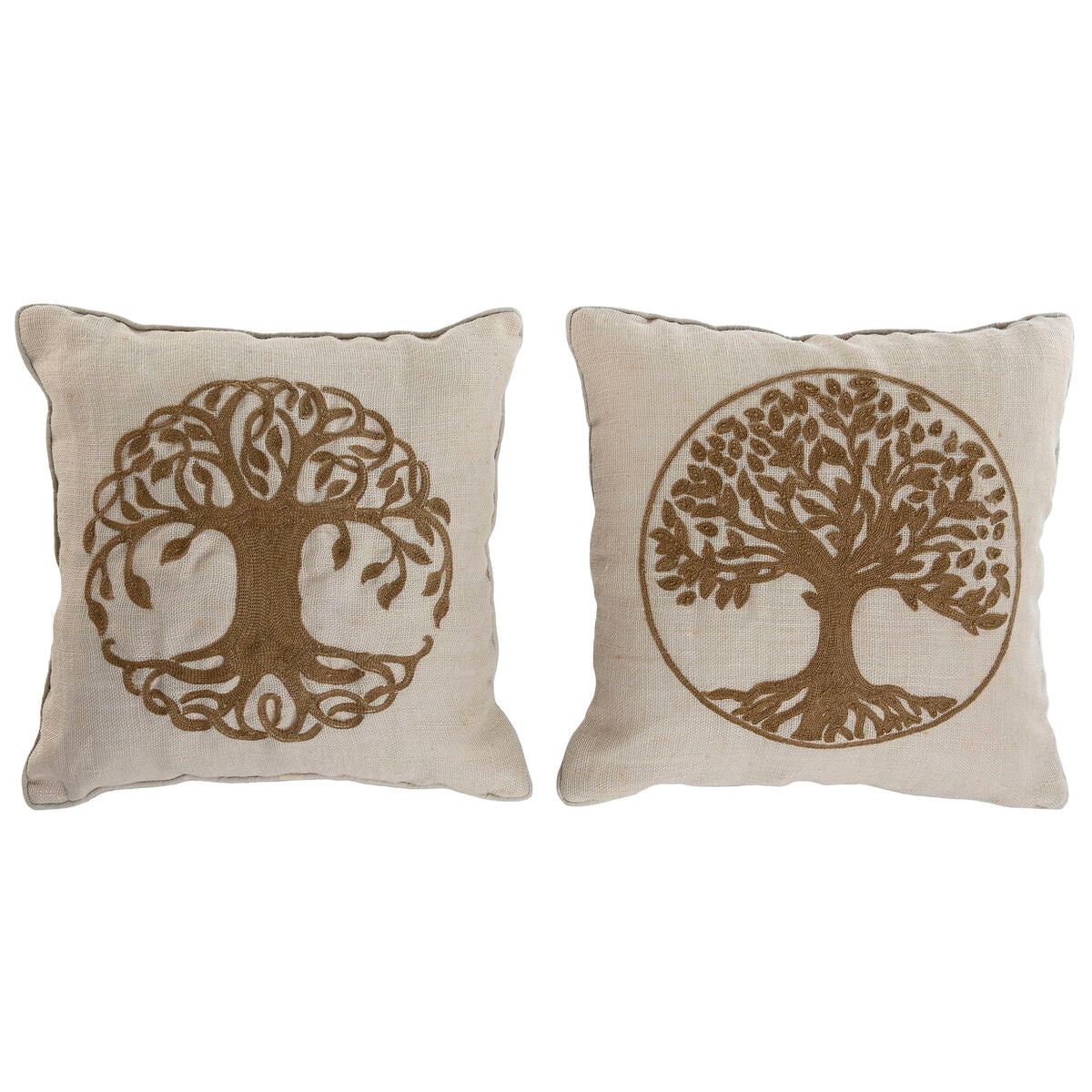 Coussin Home ESPRIT Blanc Naturel Arbre Romantique 45 x 15 x 45 cm (2 Unités)
