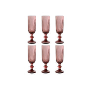 Set de Verres Home ESPRIT Rose Verre 6 x 6 x 18,4 cm (6 Unités)