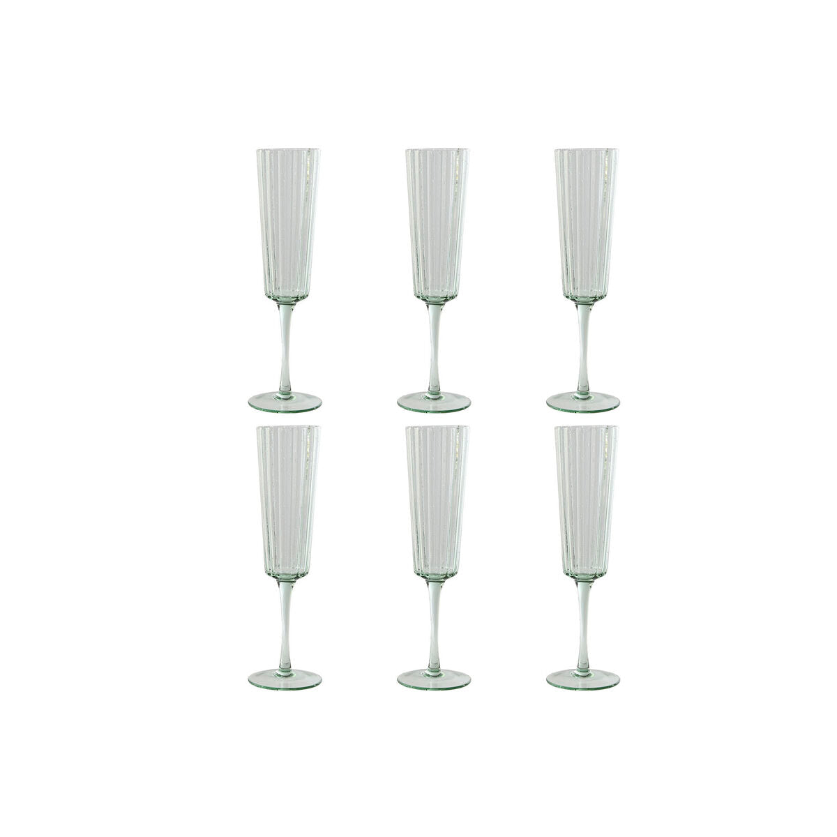 Set de Verres Home ESPRIT Vert Verre 6 x 6 x 23,7 cm (6 Unités)
