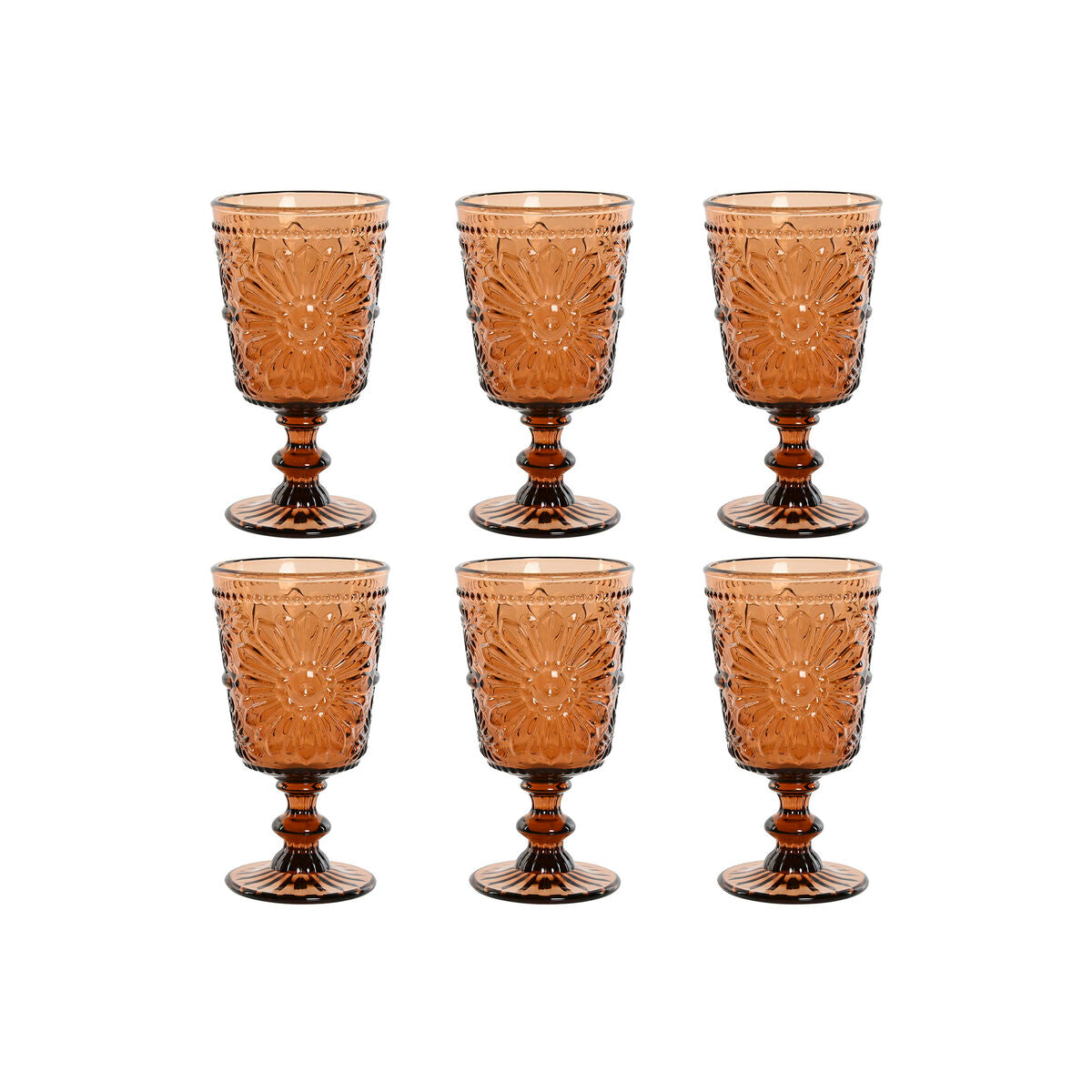 Set de Verres Home ESPRIT Verre 8,5 x 8,5 x 16,3 cm (6 Unités)