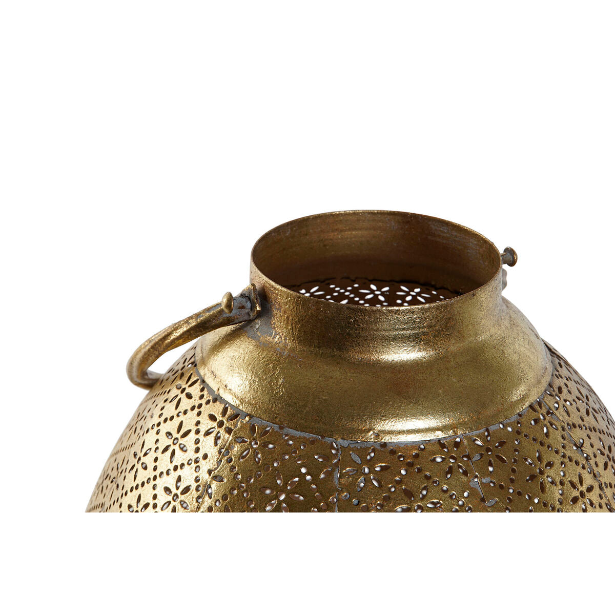 Bougeoir Home ESPRIT Doré Métal Verre 24 x 24 x 38,5 cm