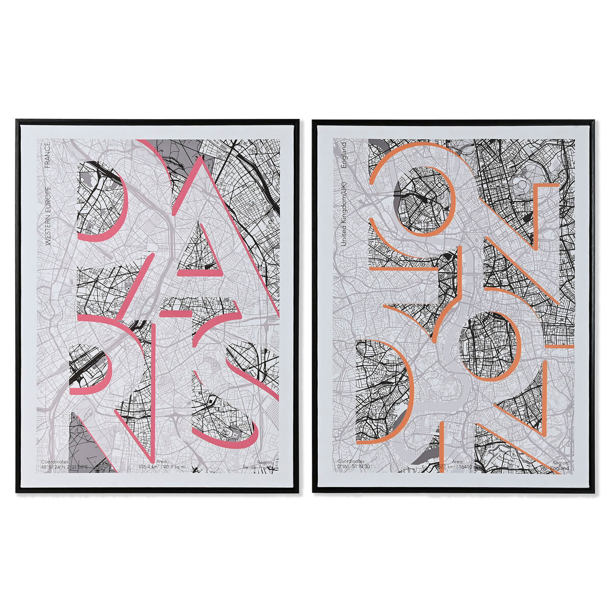 Toile Home ESPRIT polystyrène Toile 60 x 3 x 80 cm