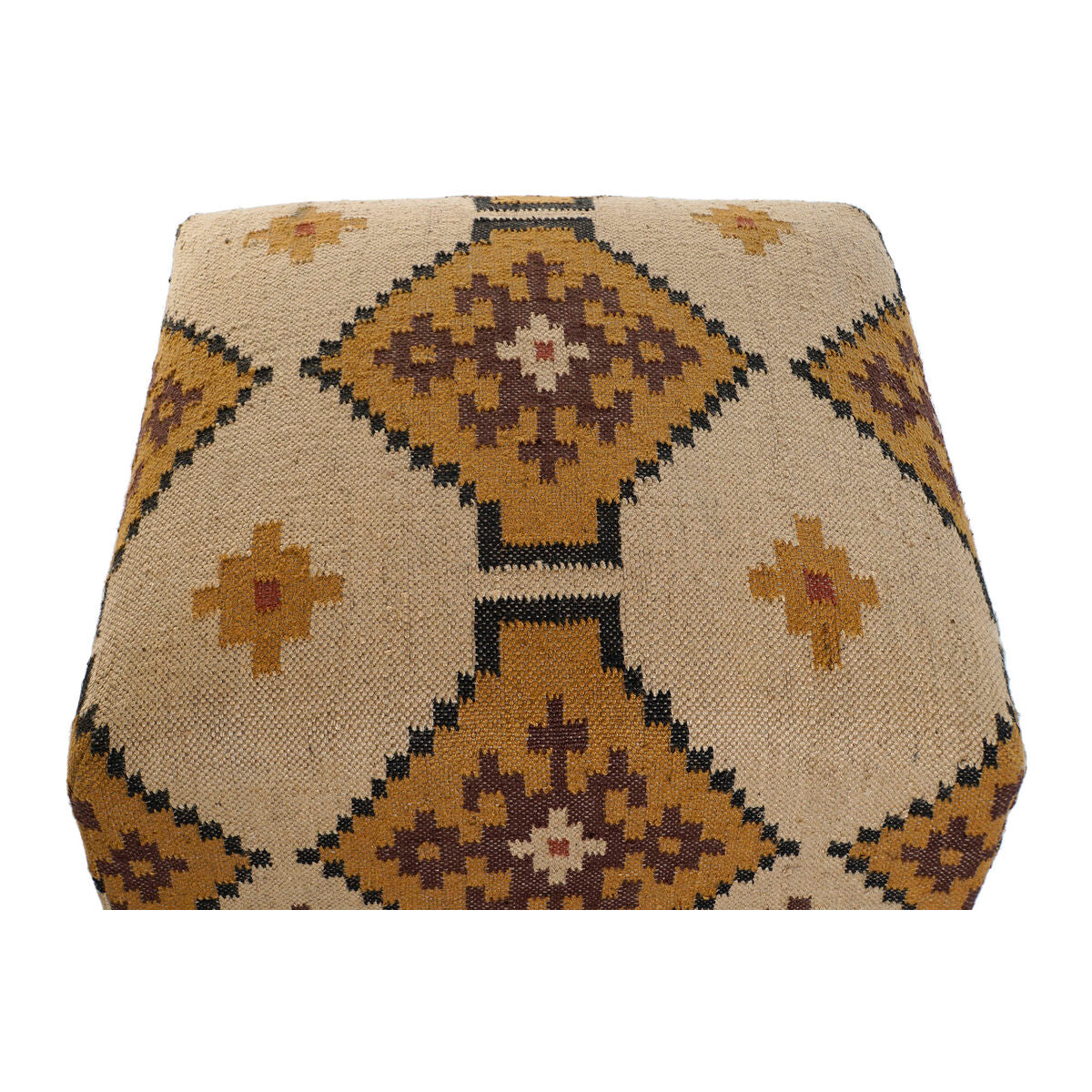 Repose-pied Home ESPRIT Beige Moutarde 80 x 80 x 44 cm