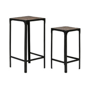 Jeu de 2 tables Home ESPRIT Noir Naturel 38 x 38 x 75 cm