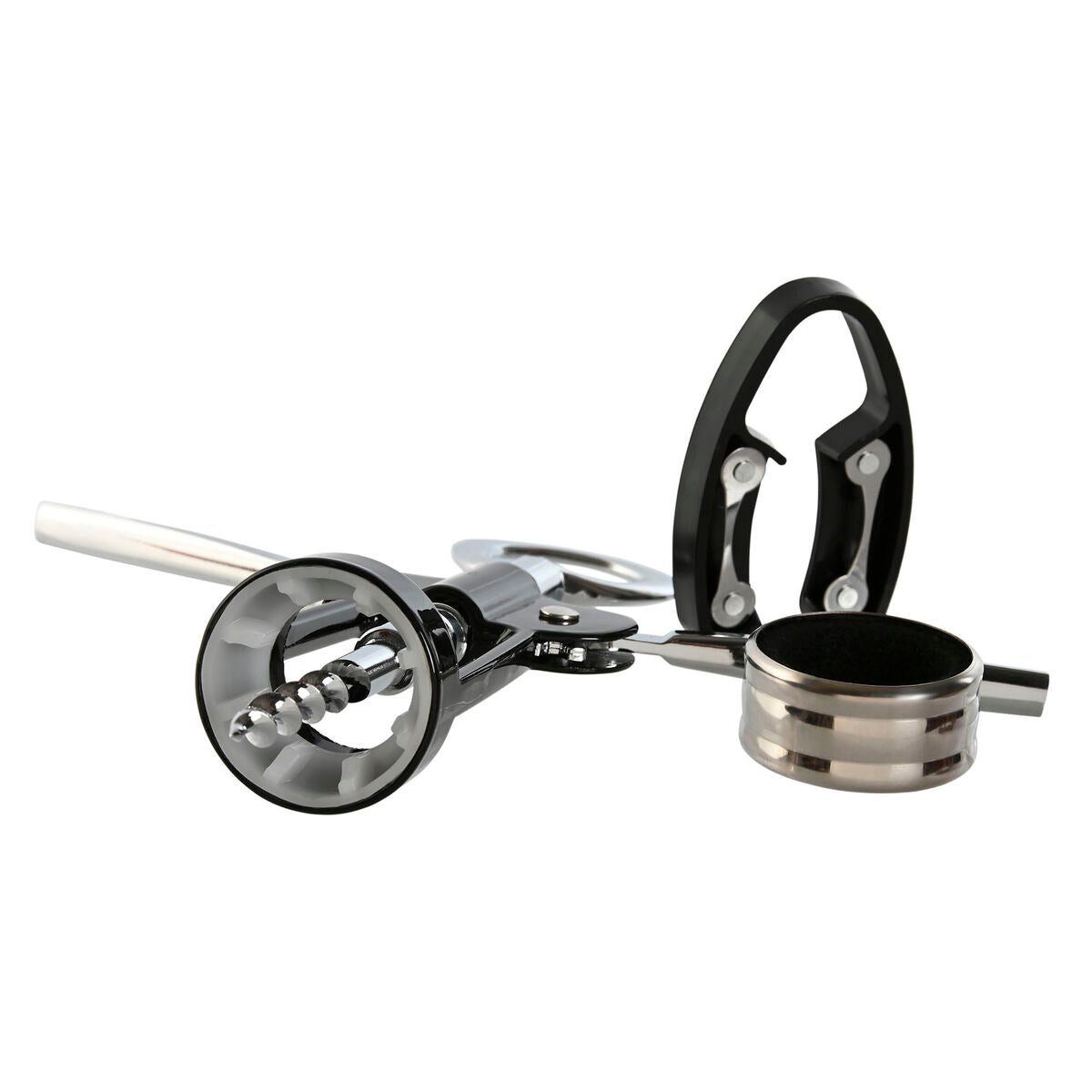 Set d'Accessoires pour Vin Home ESPRIT Noir Naturel Acier inoxydable Bois MDF 21 x 14,5 x 5,4 cm