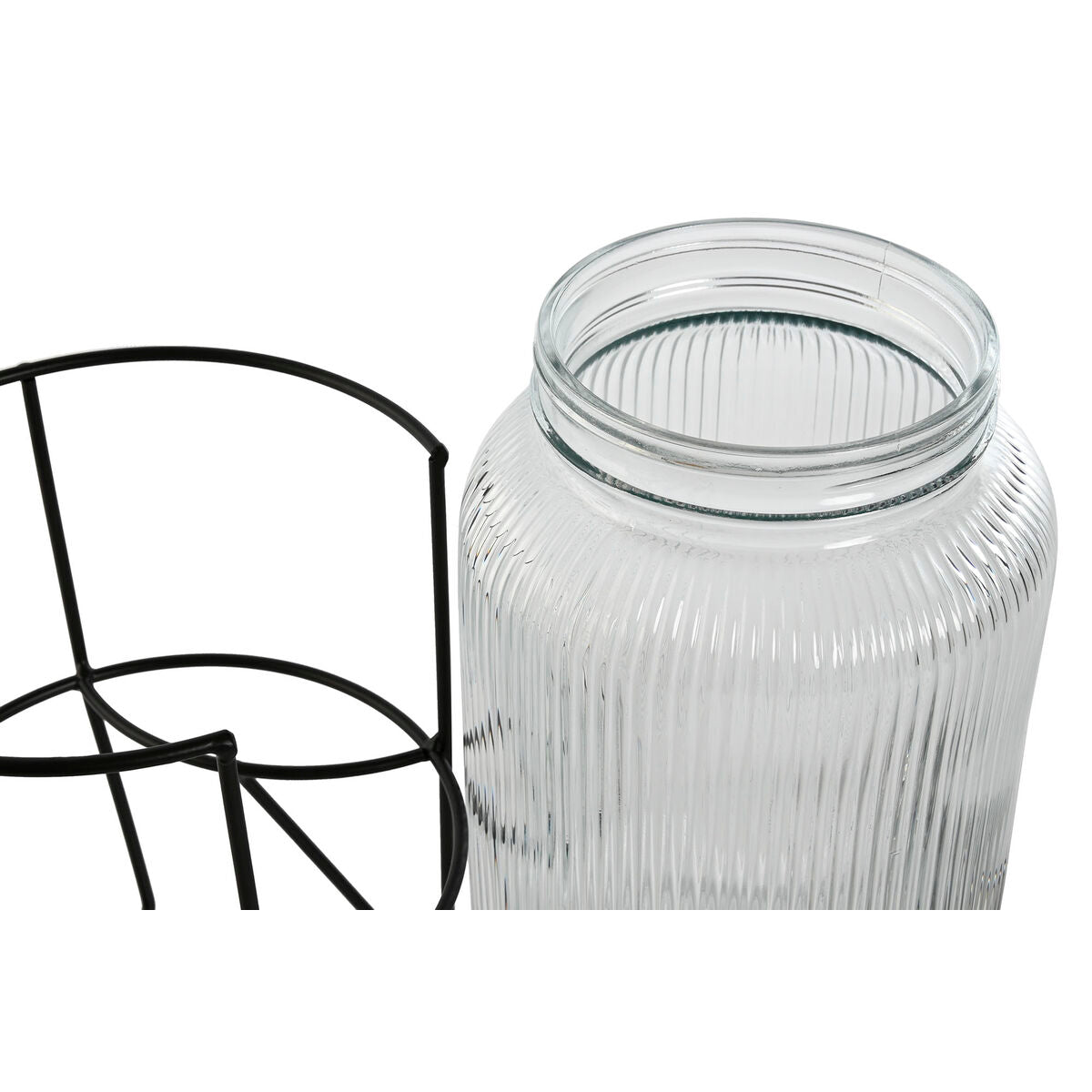 Distributeur d'eau Home ESPRIT Noir Métal Silicone Verre ABS 5 L 19,6 x 23,5 x 40,5 cm