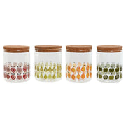 Boîte Home ESPRIT Jaune Vert Naturel Liège Silicone Verre Borosilicaté Shabby Chic 700 ml (4 Unités)