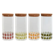 Boîte Home ESPRIT Jaune Vert Naturel Liège Silicone Verre Borosilicaté Shabby Chic 1,4 L (4 Unités)