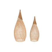 Écran de lampe Home ESPRIT Naturel Bambou bois de teck 35 x 35 x 85 cm (2 Unités)
