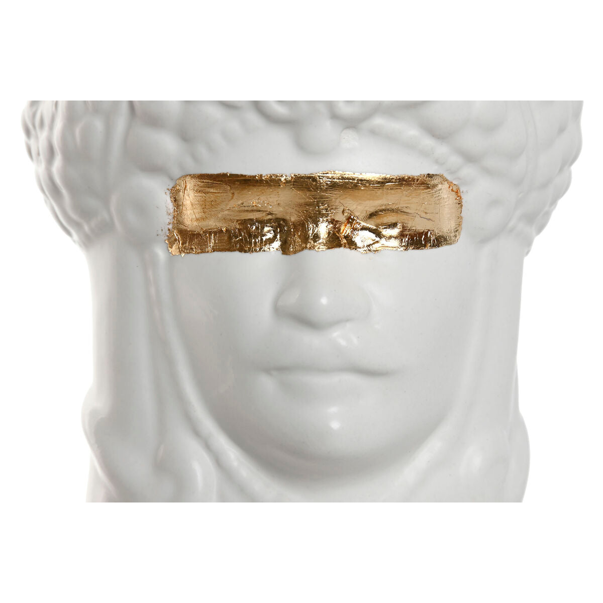 Cache-pot Home ESPRIT Blanc Doré Porcelaine 10 x 10 x 14 cm (2 Unités)