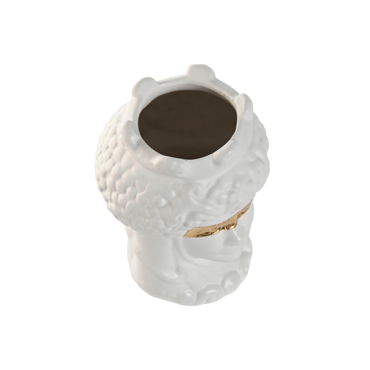 Cache-pot Home ESPRIT Blanc Doré Porcelaine 10 x 10 x 14 cm (2 Unités)
