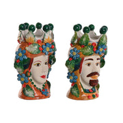 Cache-pot Home ESPRIT Vert Multicouleur Porcelaine 20 x 20 x 32 cm (2 Unités)