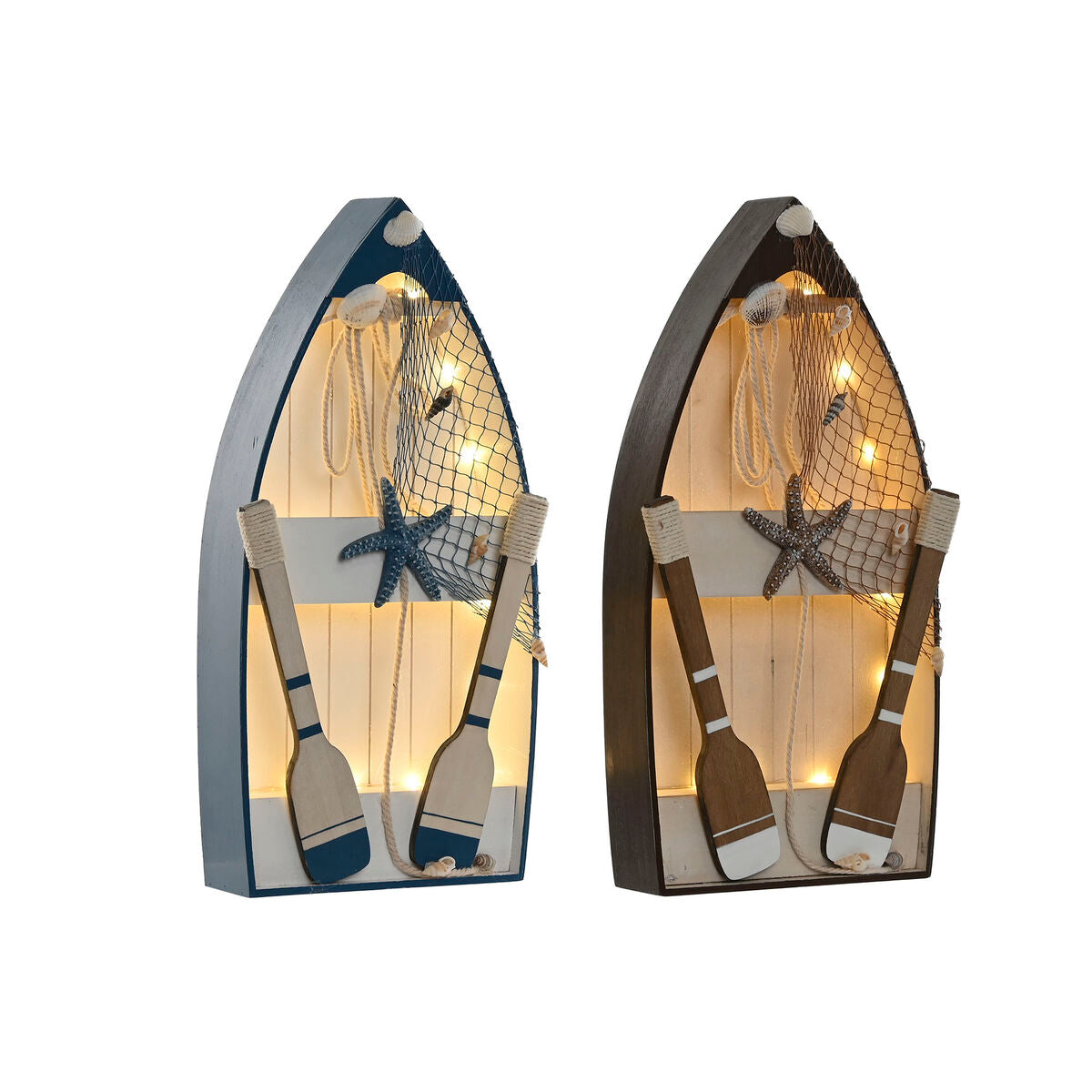 Figurine Décorative Home ESPRIT Bleu Blanc Marron 20 x 7 x 40 cm (2 Unités)