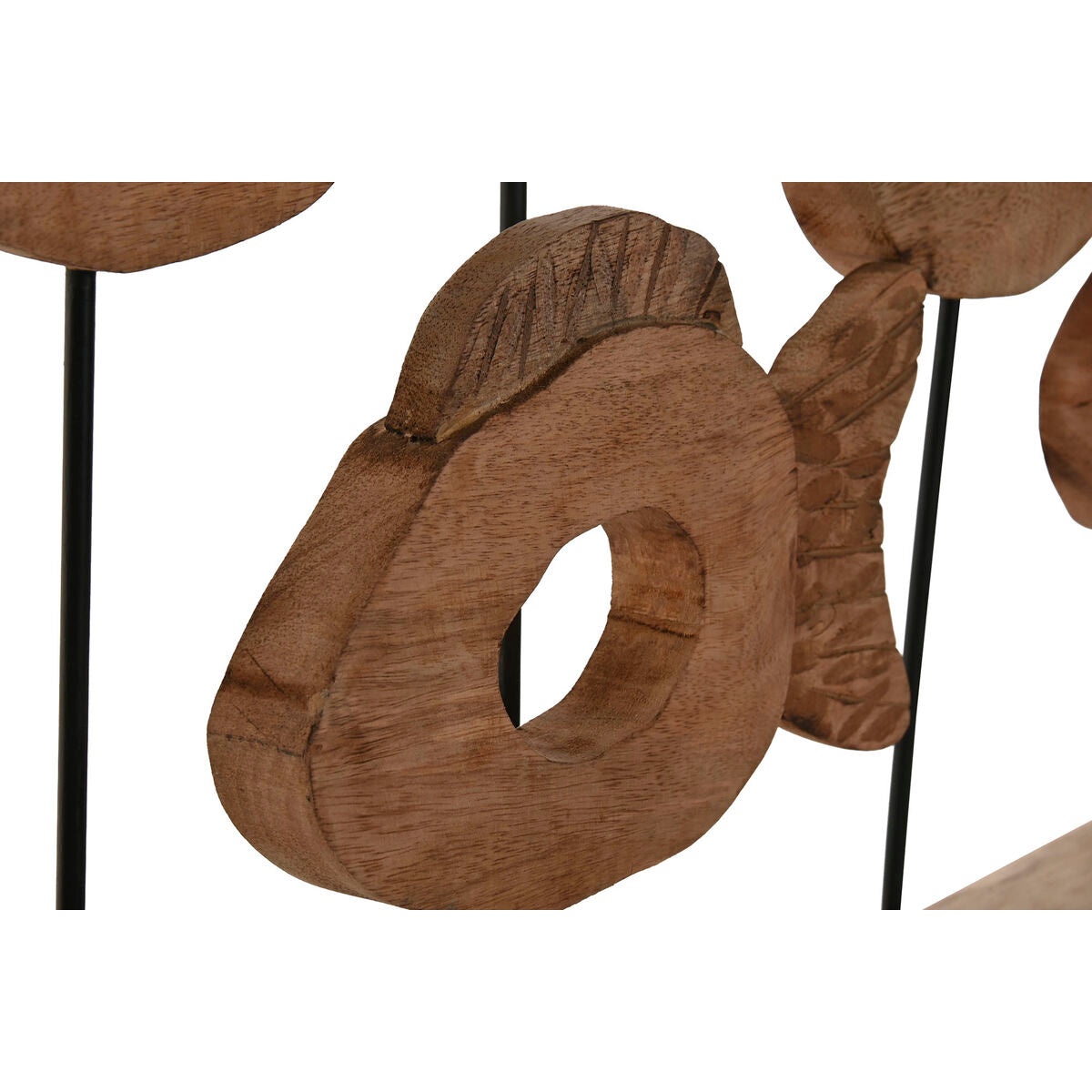 Figurine Décorative Home ESPRIT Noir Naturel Poissons 61,5 x 10 x 53,5 cm