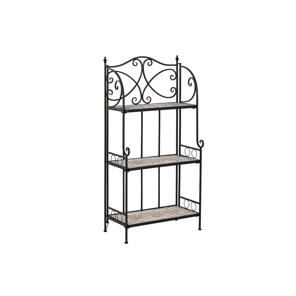 Étagère Home ESPRIT Noir Multicouleur Céramique Forge 3 Etagères 54 x 29 x 121 cm 58 x 31,5 x 117 cm