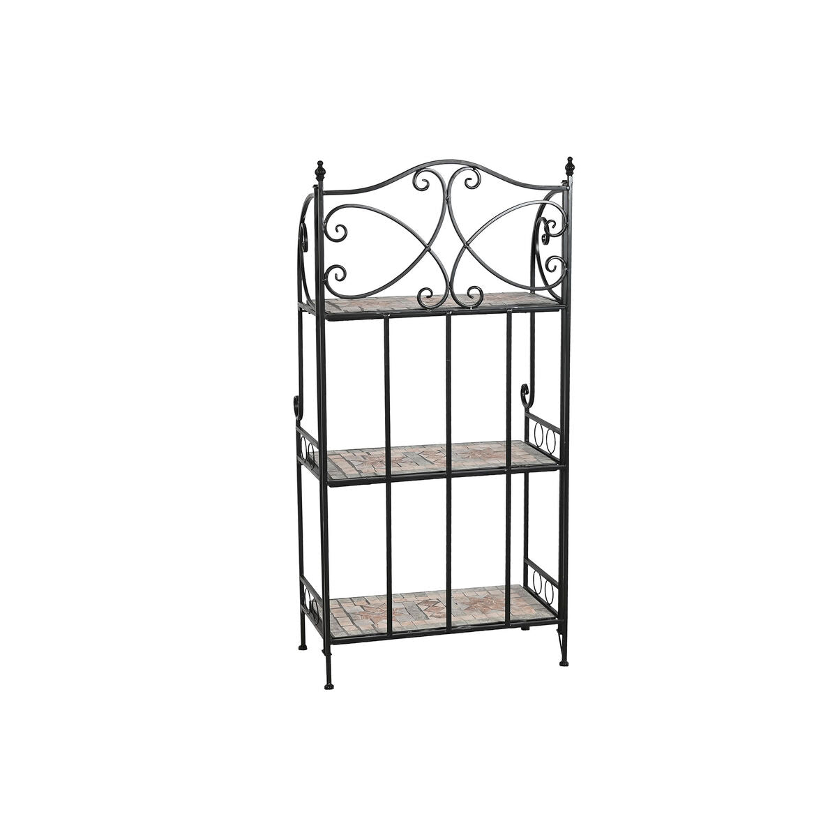 Étagère Home ESPRIT Noir Multicouleur Céramique Forge 3 Etagères 54 x 29 x 121 cm 58 x 31,5 x 117 cm