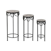 Jeu de 3 tables Home ESPRIT Noir 30 x 30 x 69 cm (3 Pièces)