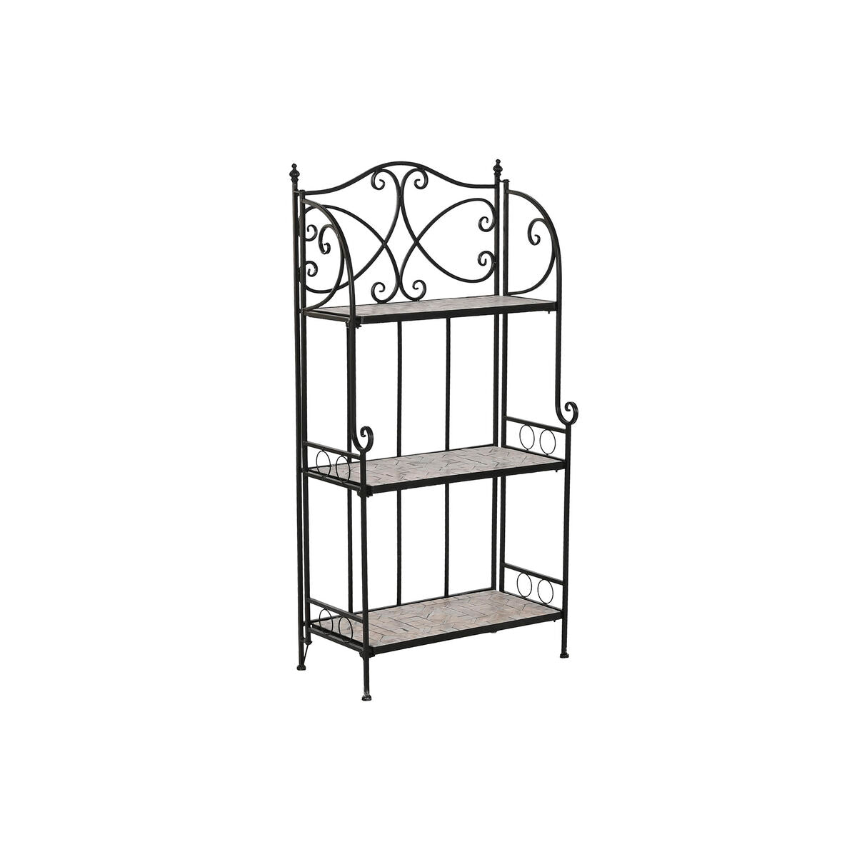 Étagère Home ESPRIT Noir Multicouleur Céramique Forge 3 Etagères 54 x 29 x 121 cm 58 x 31,5 x 117 cm