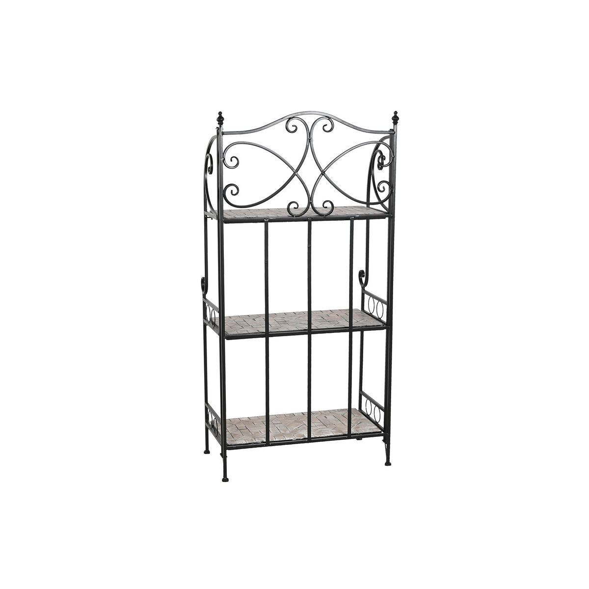 Étagère Home ESPRIT Noir Multicouleur Céramique Forge 3 Etagères 54 x 29 x 121 cm 58 x 31,5 x 117 cm