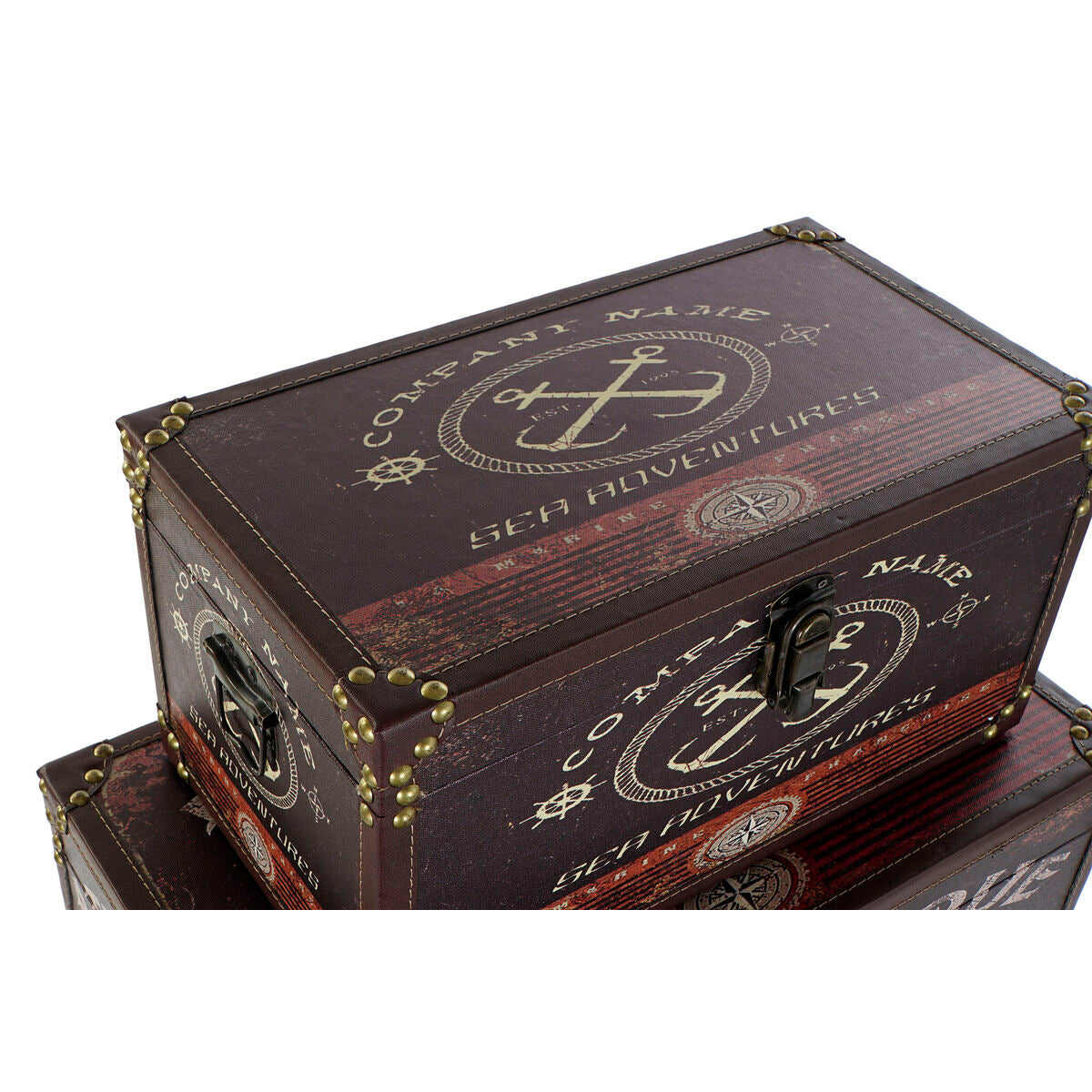 Set de boîtes décoratives Home ESPRIT Multicouleur Bois Toile